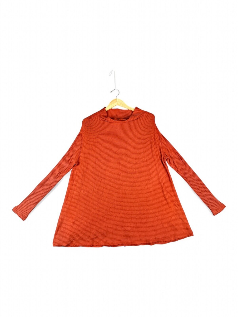 We The Free Women's Rust Ribbed Long Sleeve Sweater L